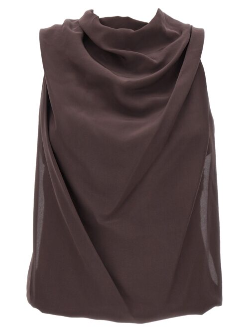 Jewel detail top LANVIN Brown