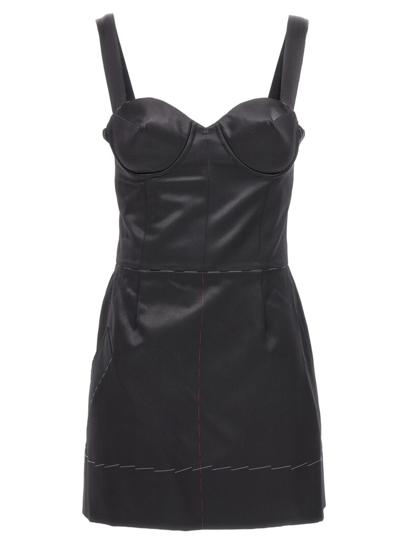 Contrast stitching corset dress MAISON MARGIELA Black