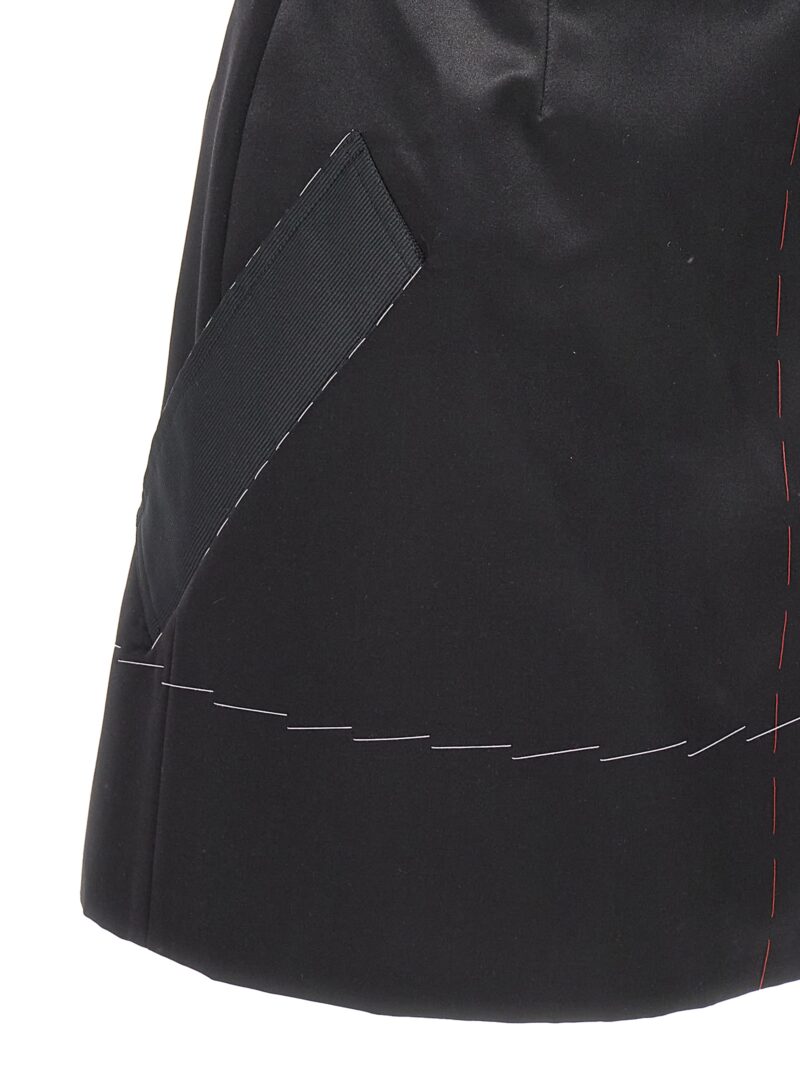 Contrast stitching corset dress 78% acetate 22% viscose MAISON MARGIELA Black