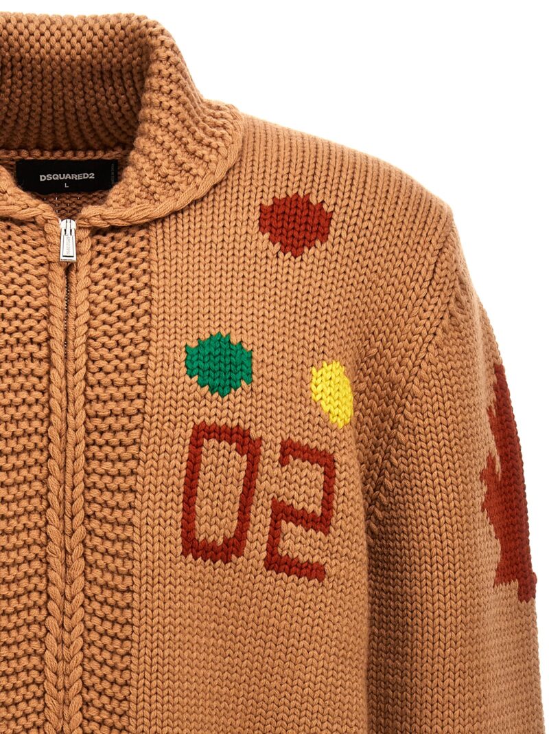 Jacquard cardigan Man DSQUARED2 Multicolor