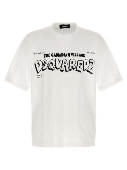 Printed T-shirt DSQUARED2 White/Black