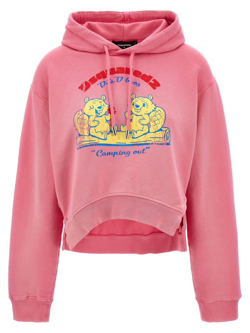 Printed hoodie DSQUARED2 Pink