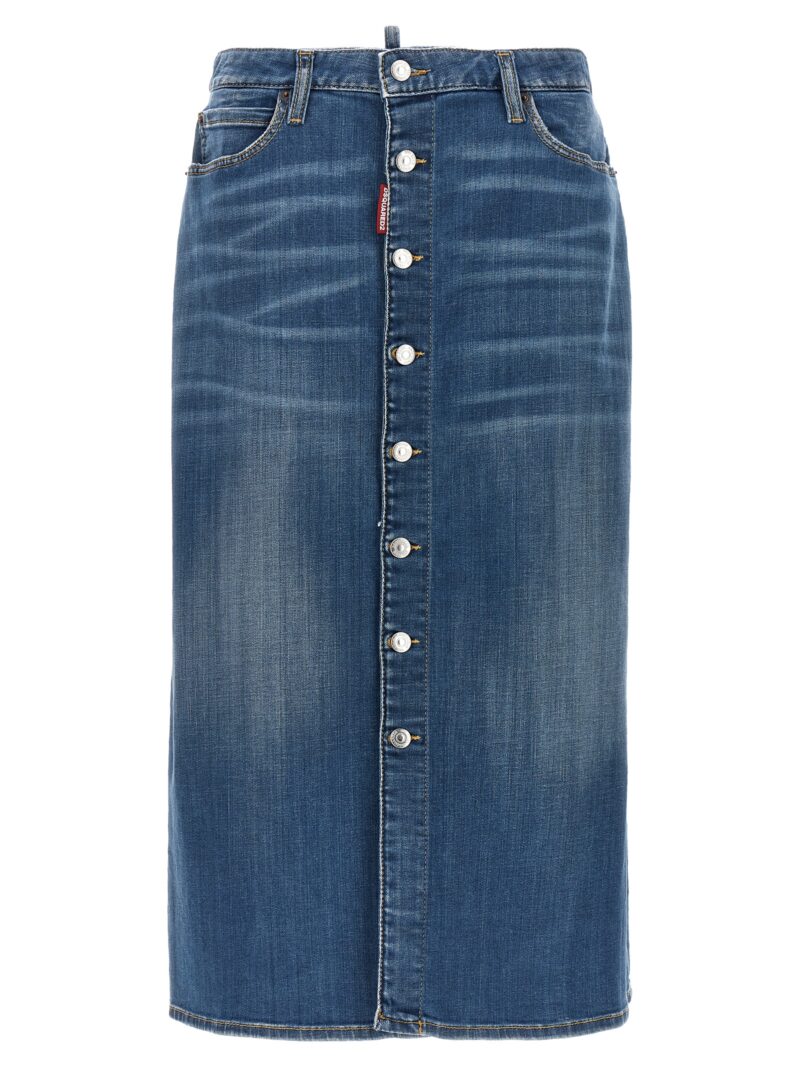 Denim long skirt DSQUARED2 Blue