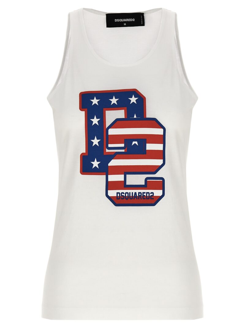 Logo print tank top DSQUARED2 White