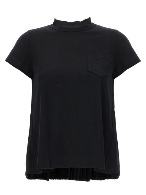 Back pleated t-shirt SACAI Black