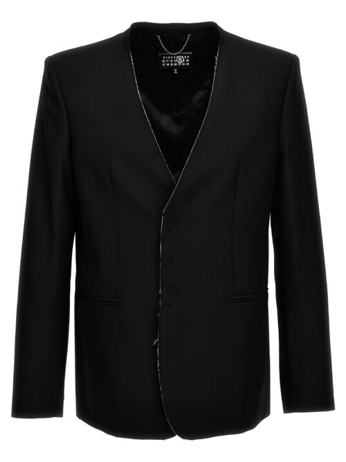 Collarless single-breasted blazer MM6 MAISON MARGIELA Black