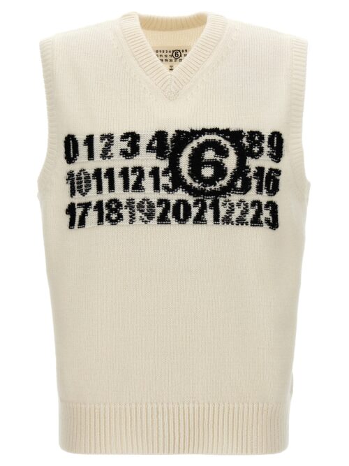 'Numeric signature' logo vest MM6 MAISON MARGIELA White/Black