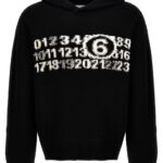 'Numeric signature' hooded sweater MM6 MAISON MARGIELA White/Black