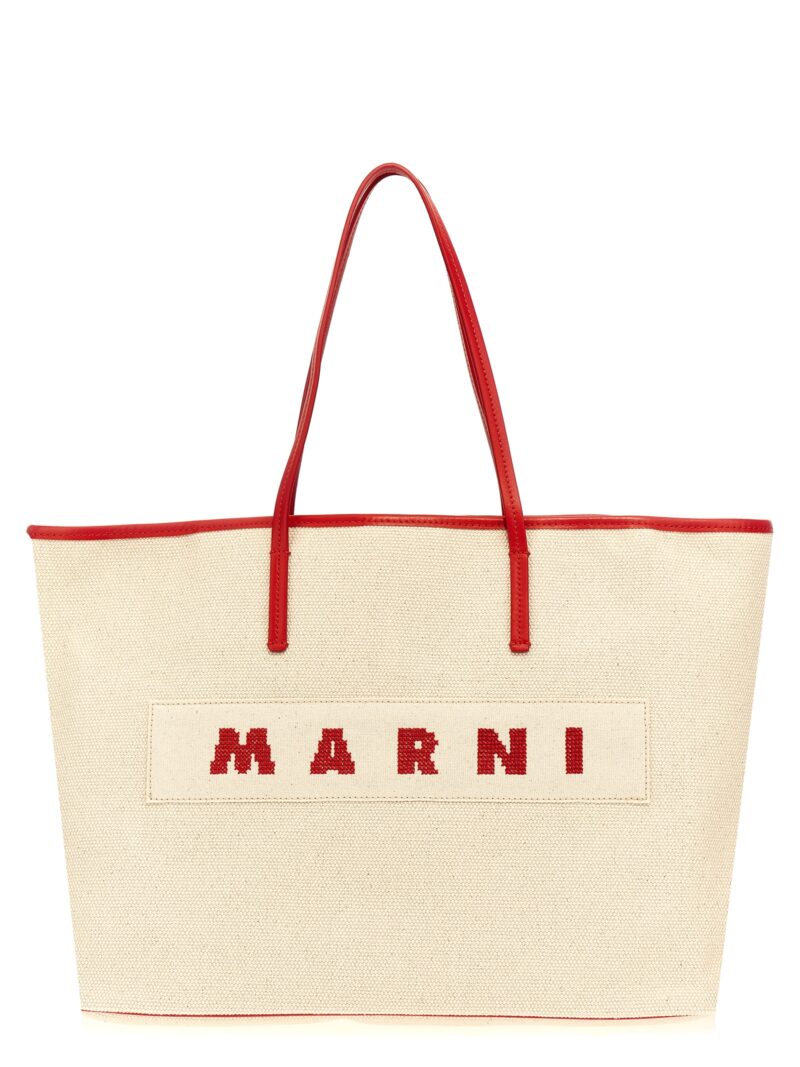 Logo canvas shopping bag MARNI Multicolor