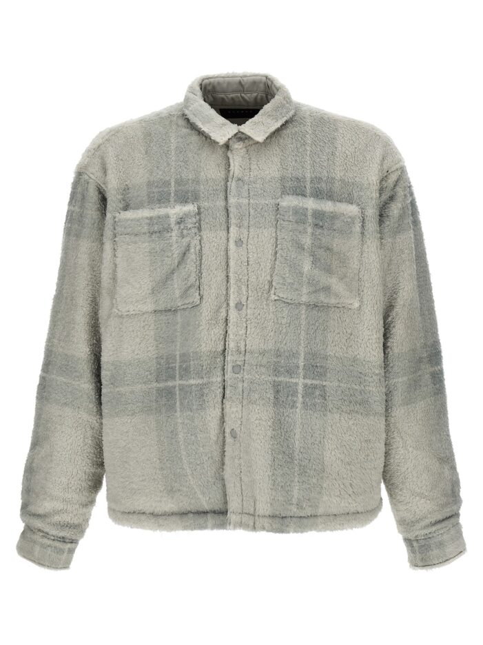 'Plaid Cropped Sherpa Buttondown' jacket STAMPD Gray