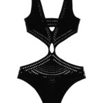'Anatomic Stretch' one-piece swimsuit ROBERTO CAVALLI Black