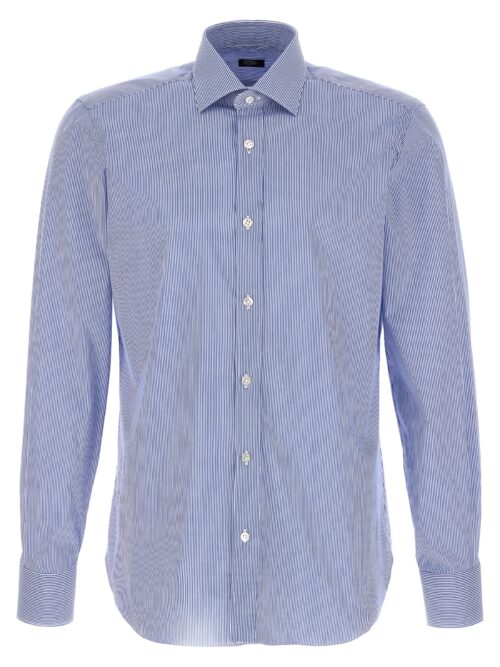 Stripe poplin shirt BARBA Light Blue