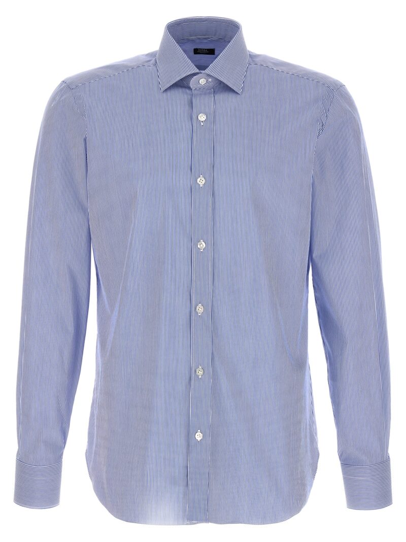 Stripe poplin shirt BARBA Light Blue