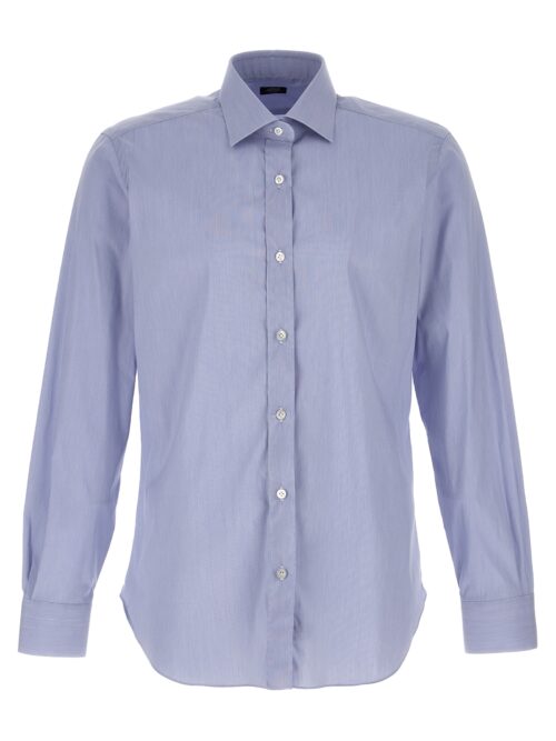 Fil a fil shirt BARBA Light Blue