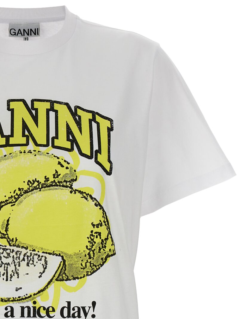 'Lemons' T-shirt Woman GANNI White