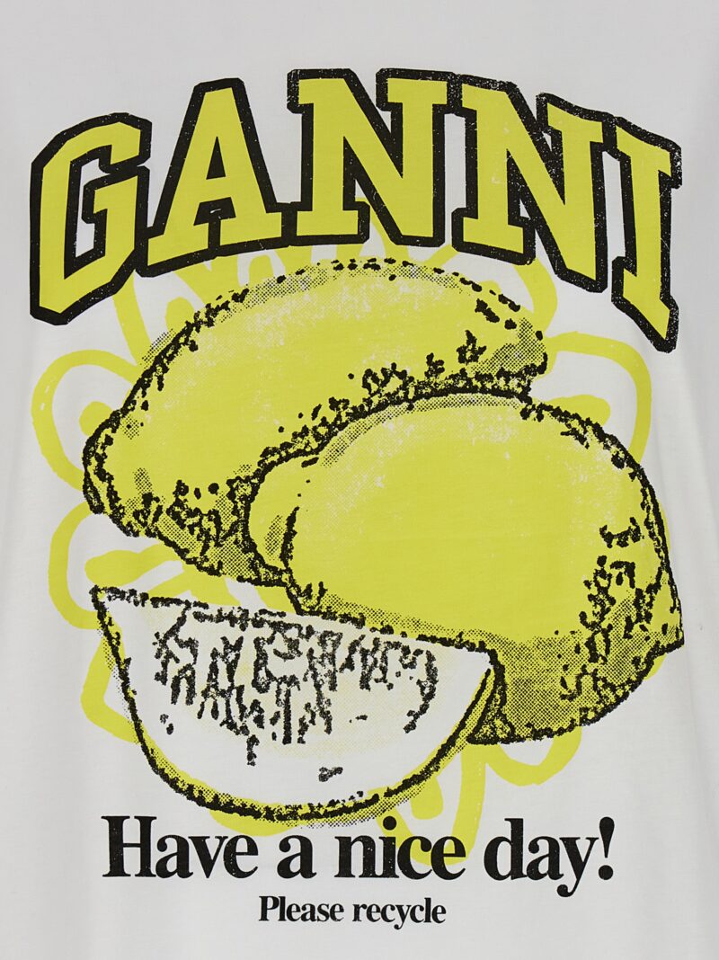 'Lemons' T-shirt 100% cotton GANNI White