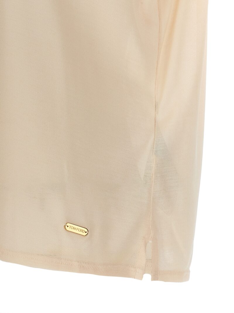 Silk t-shirt 100% silk TOM FORD Beige