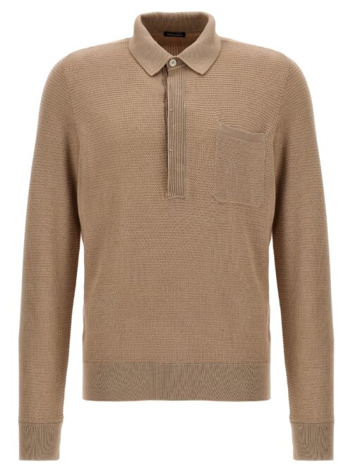 Knitted polo shirt ZEGNA Beige