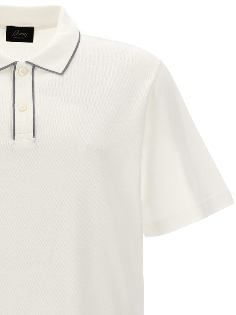 Logo embroidery polo shirt Man BRIONI White