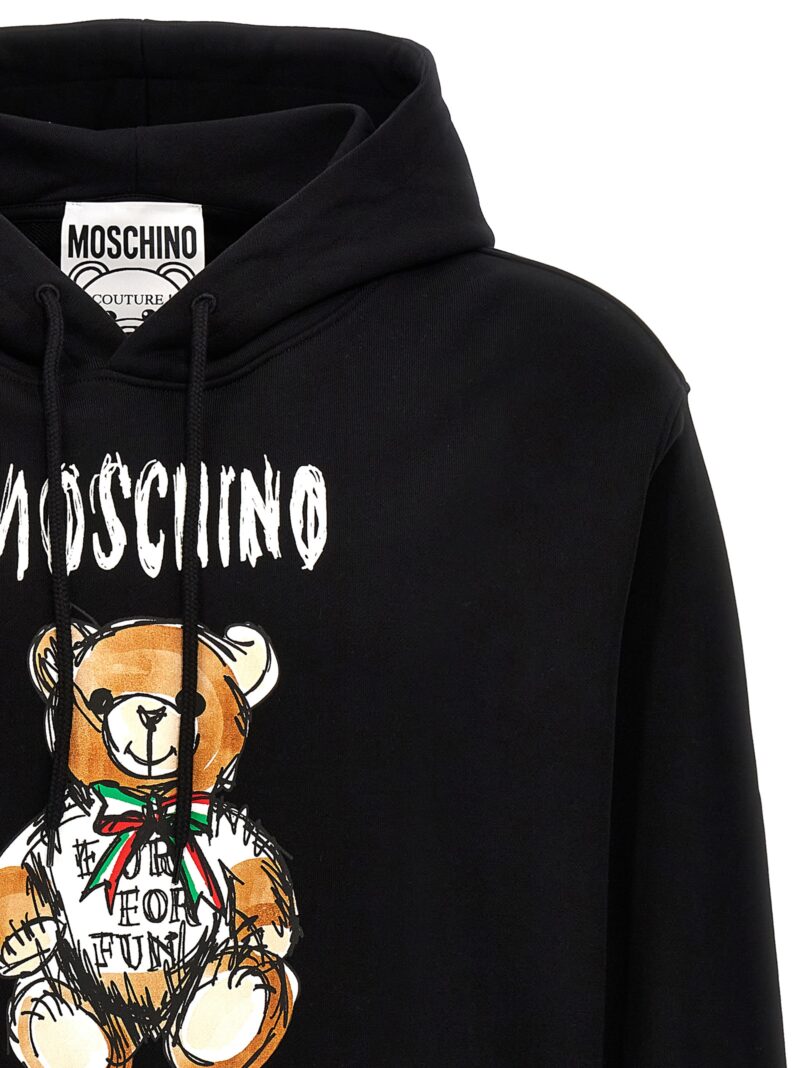 'Archive teddy' hoodie Man MOSCHINO Black