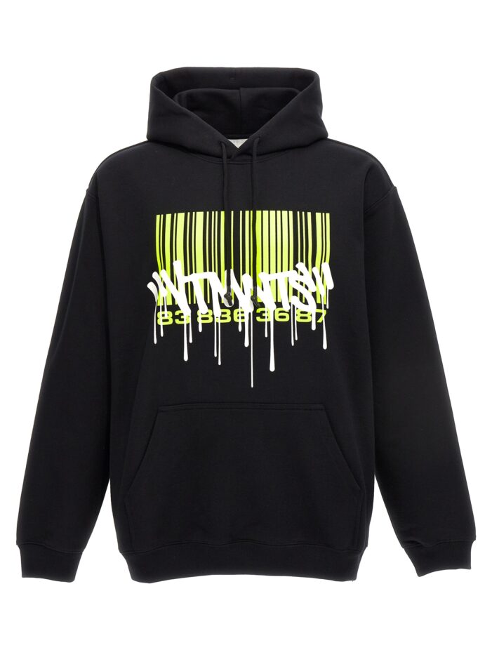 'Graffiti big barcode' hoodie VTMNTS Black