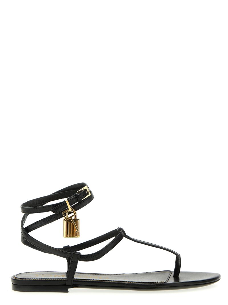 Padlock detail thong sandals TOM FORD Black