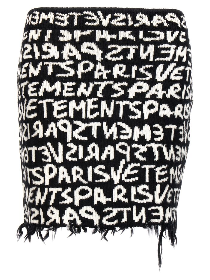 'Graffiti Monogram' skirt VETEMENTS White/Black