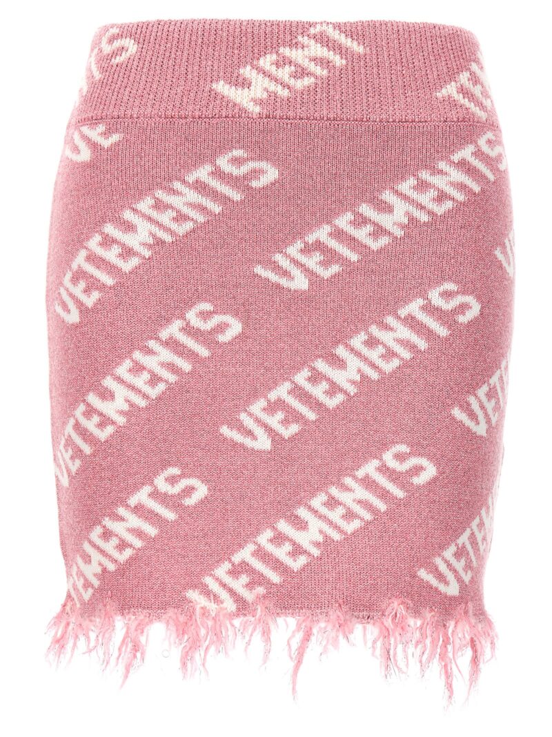 'Iconic Lurex Monogram' skirt VETEMENTS Pink