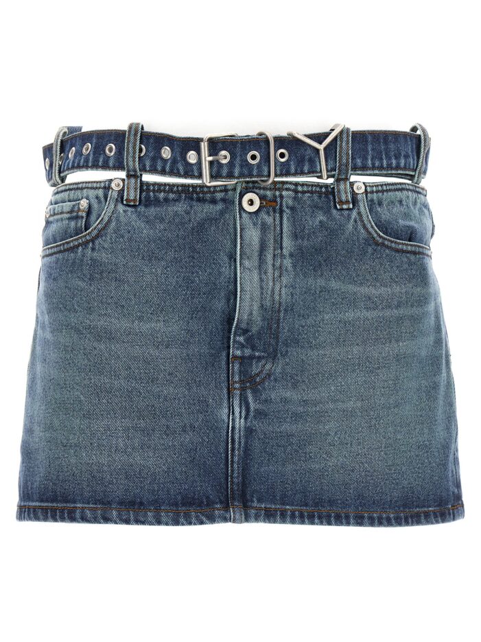 Cut-out belt skirt Y/PROJECT Blue
