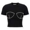 T-shirt 'Crystal Bustier Cup' AREA Black