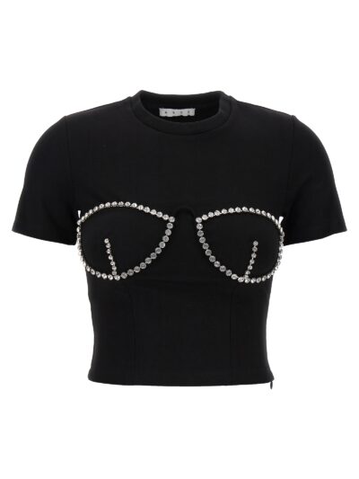T-shirt 'Crystal Bustier Cup' AREA Black