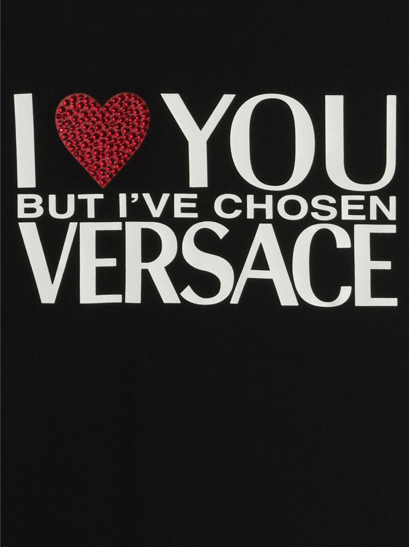 'I Love You' t-shirt 95% viscose 5% elastane VERSACE Black