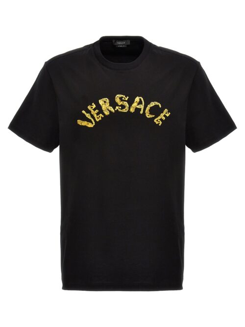 Logo embroidery T-shirt VERSACE Black