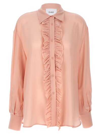 Ruffled silk shirt NUDE Pink