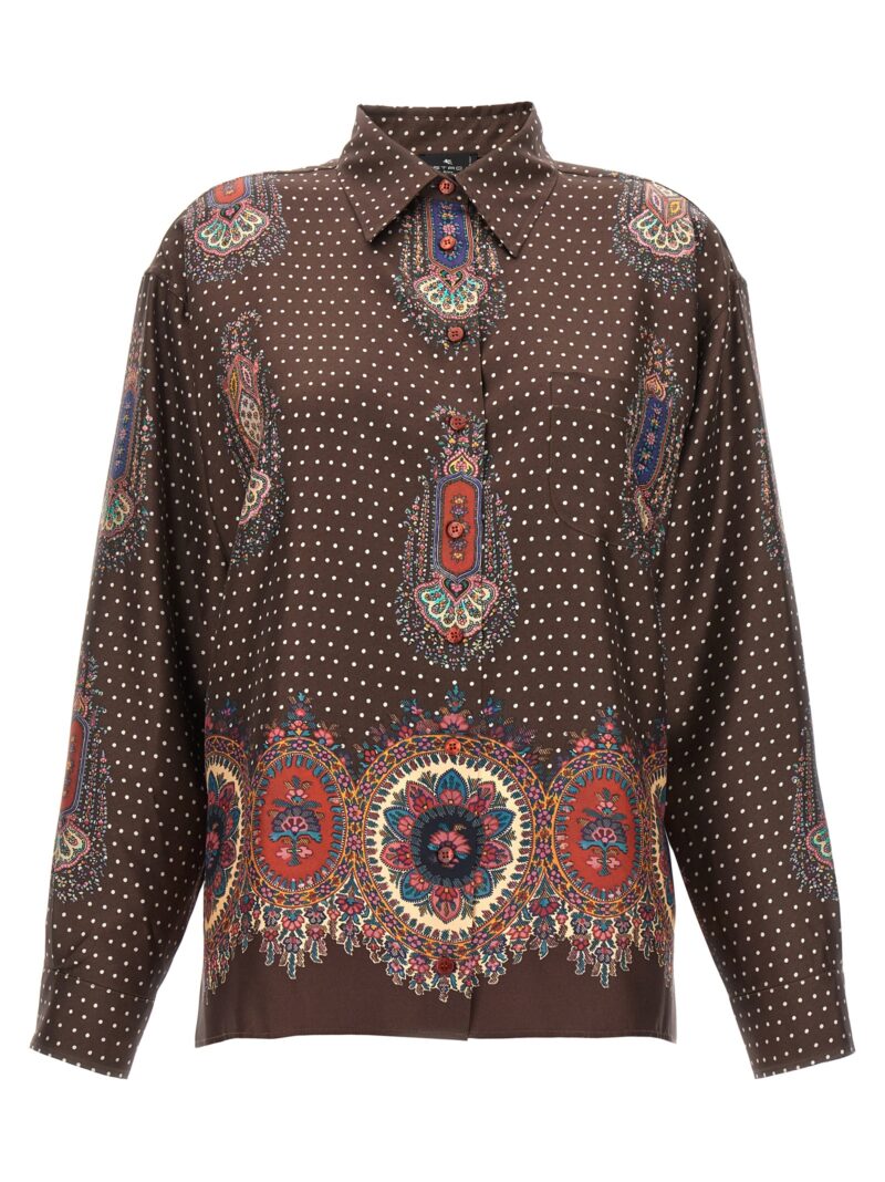 All over print shirt ETRO Brown