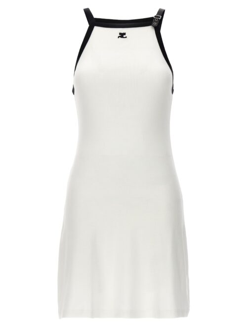 'Buckle Contrast' dress COURREGES White/Black