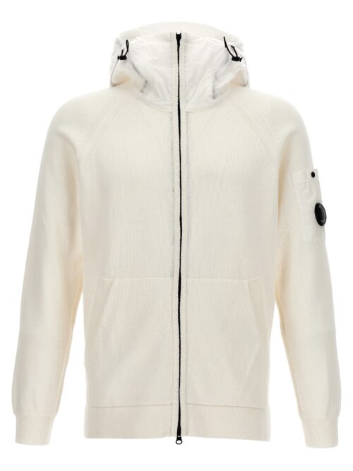 Logo badge hoodie C.P. COMPANY White