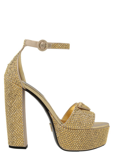 Crystal sandals PRADA Gold
