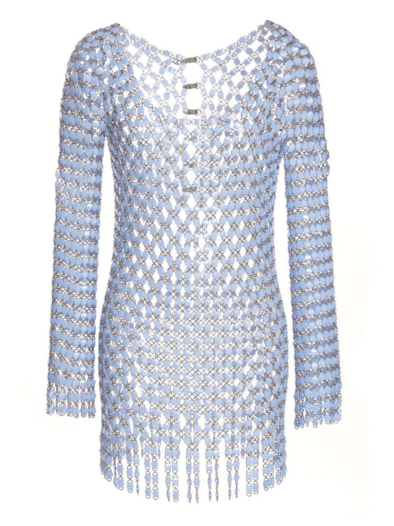 Acrylic knit dress PACO RABANNE Light Blue