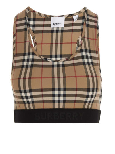 Check sporty top BURBERRY Beige