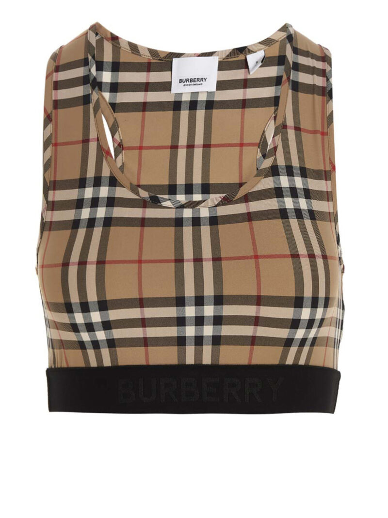 Check sporty top BURBERRY Beige