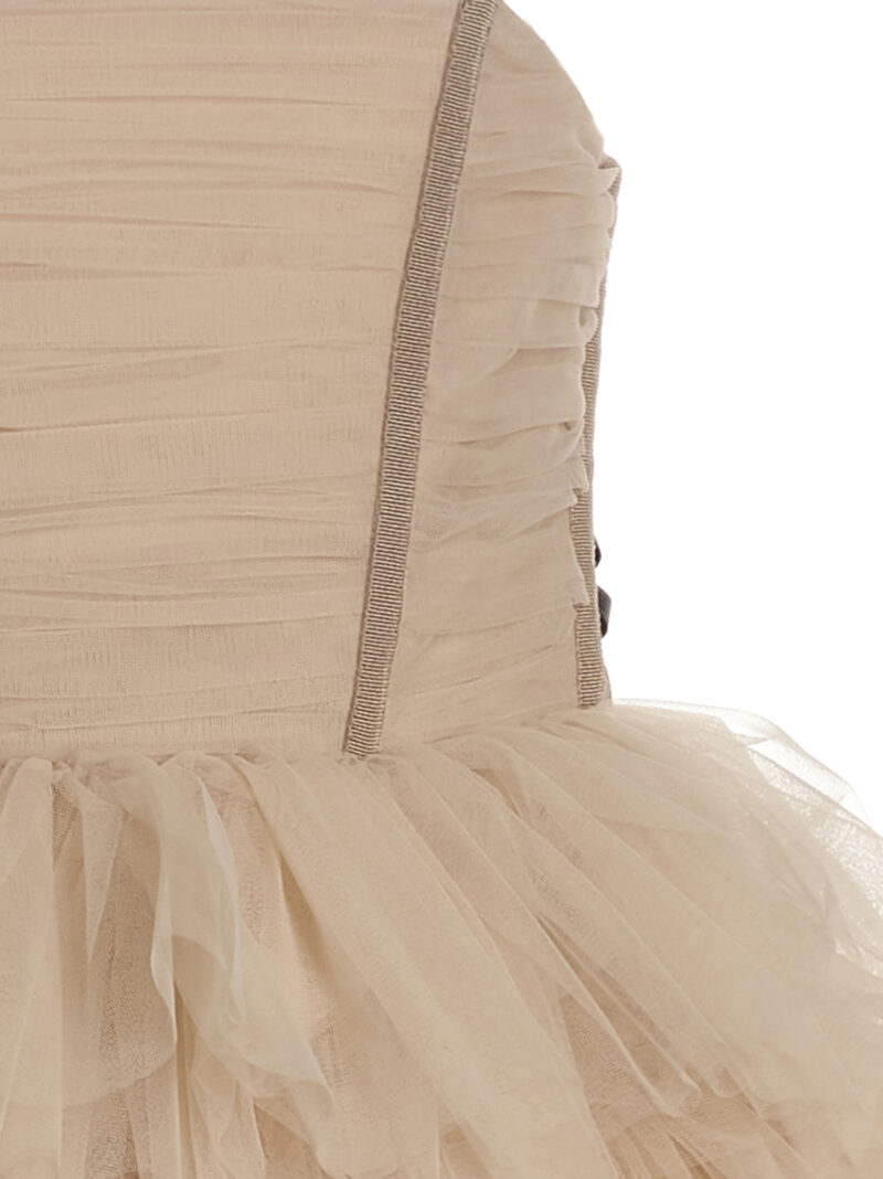 Maxi tulle dress Woman 19:13 DRESSCODE Beige