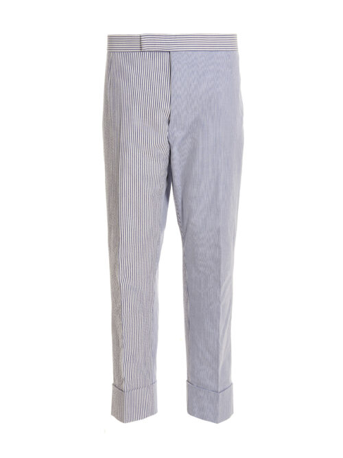 Striped trousers THOM BROWNE Light Blue