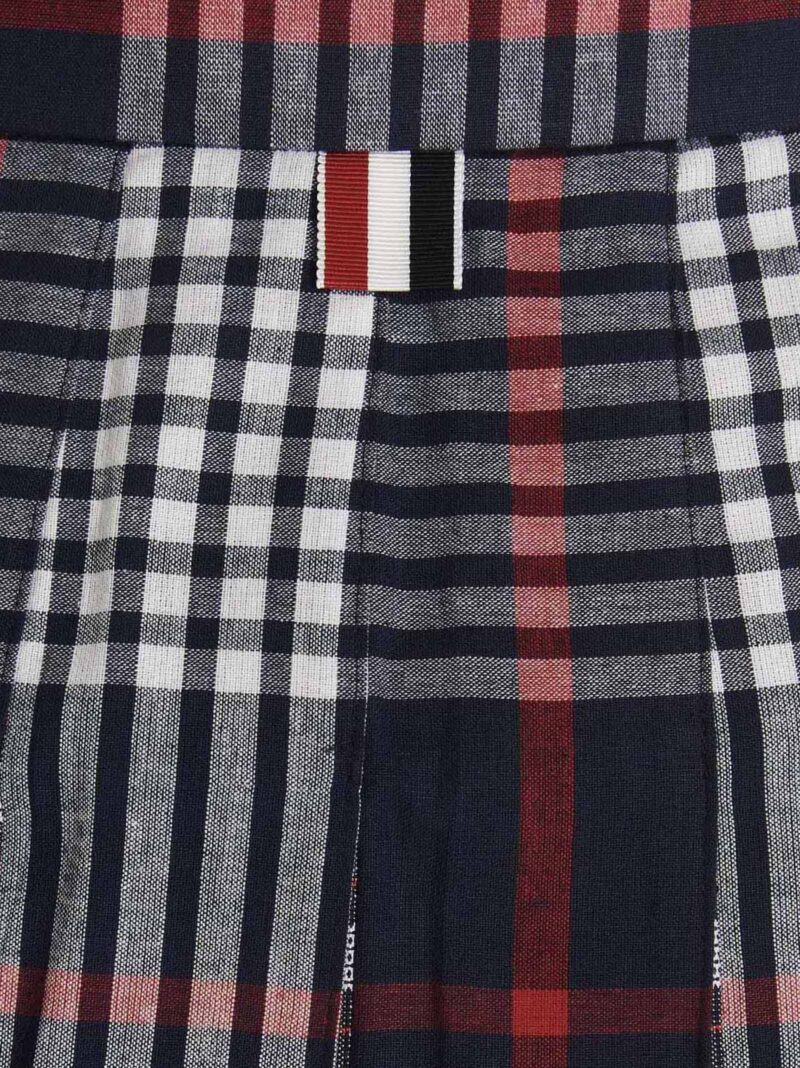 Check skirt 100% cotton THOM BROWNE Blue