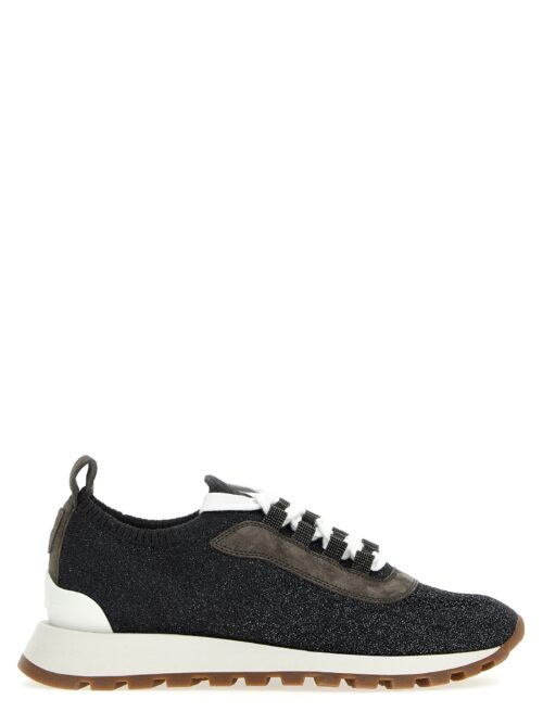 'Monile' glitter sneakers BRUNELLO CUCINELLI Gray