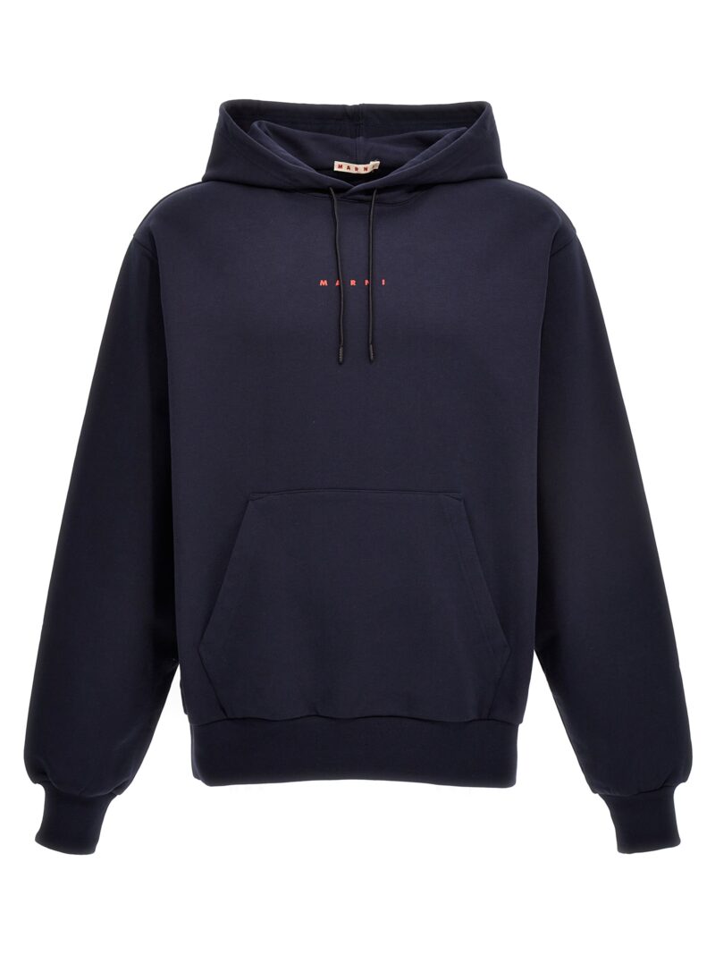 Logo print hoodie MARNI Blue