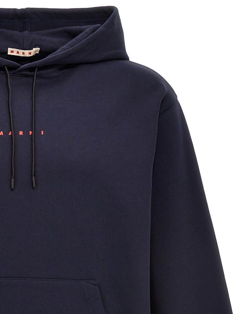 Logo print hoodie Man MARNI Blue