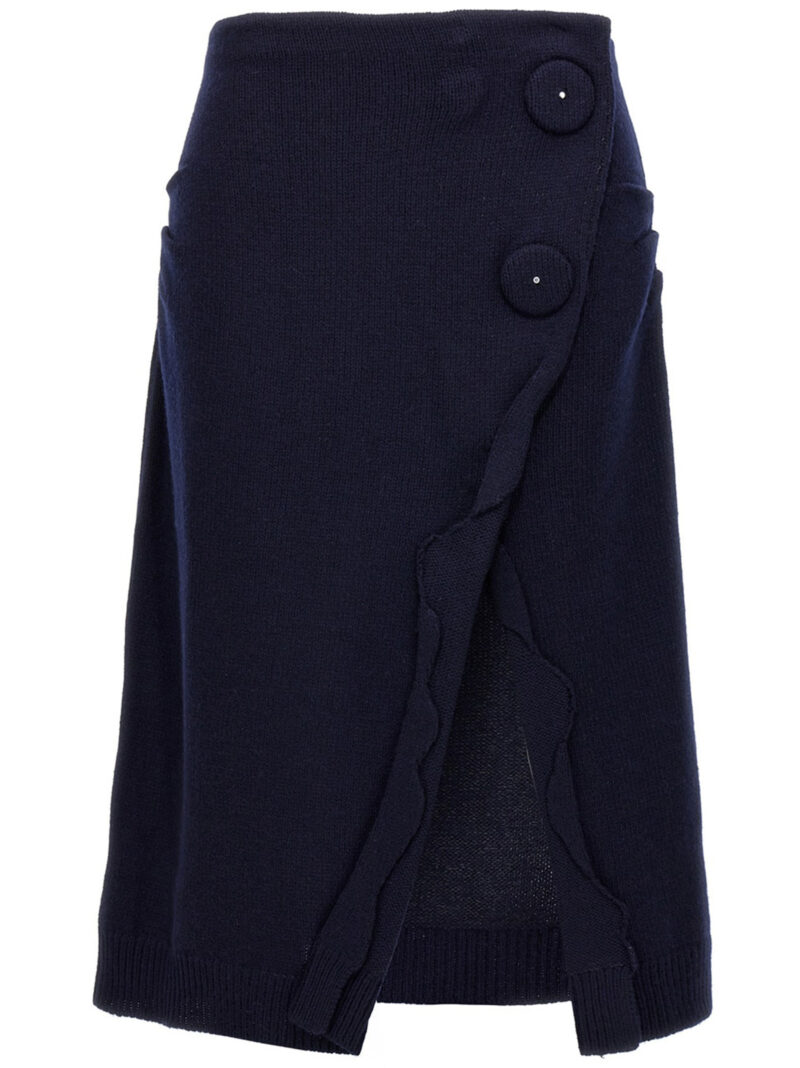 Skirt with maxi button split PRADA Blue