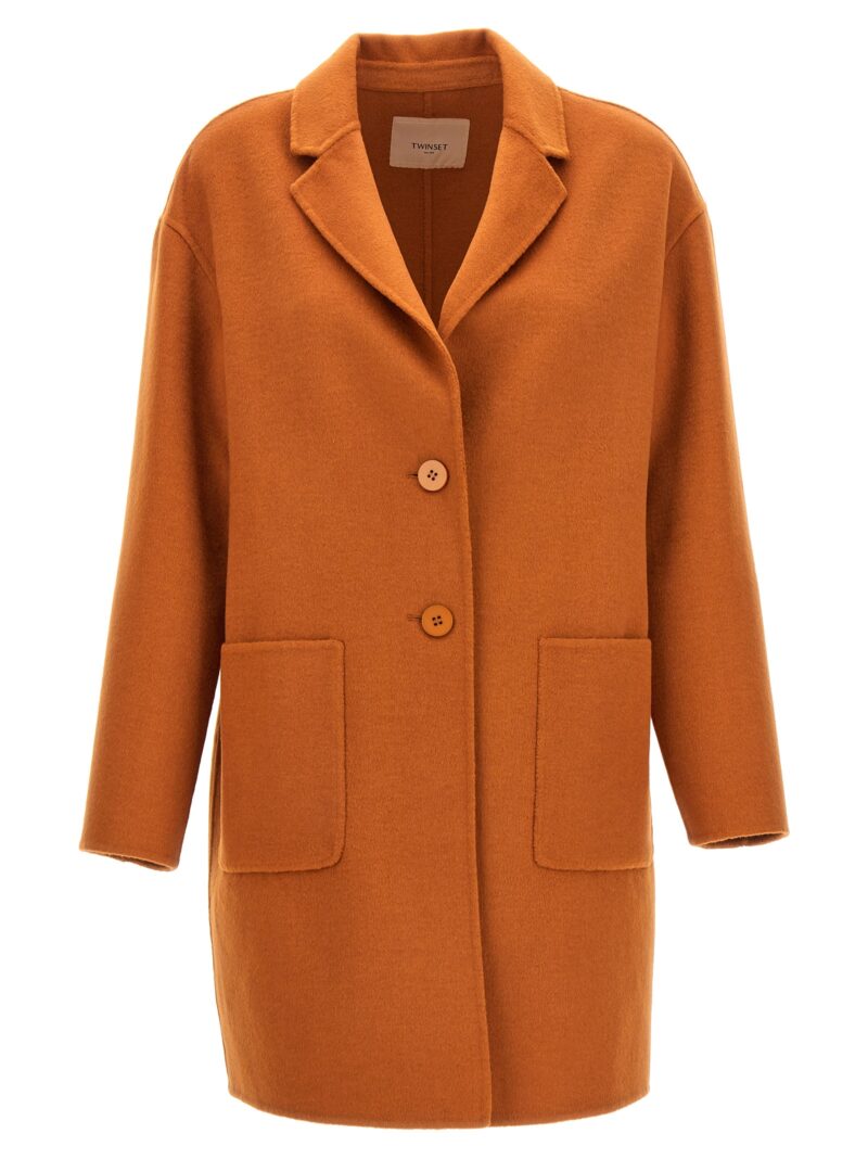 Single breast coat TWIN SET Orange