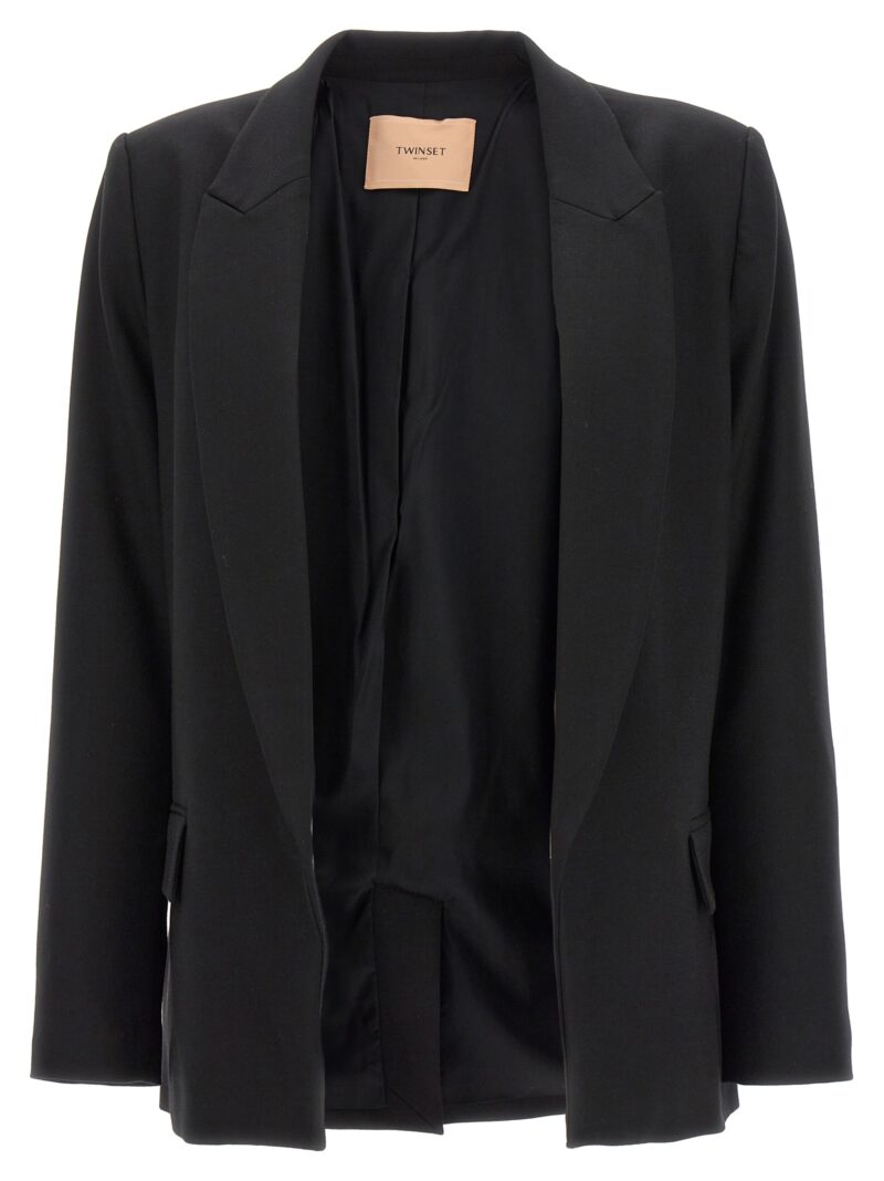 Single-breasted blazer jacket TWIN SET Black